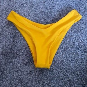 Yellow high rise swim bottoms